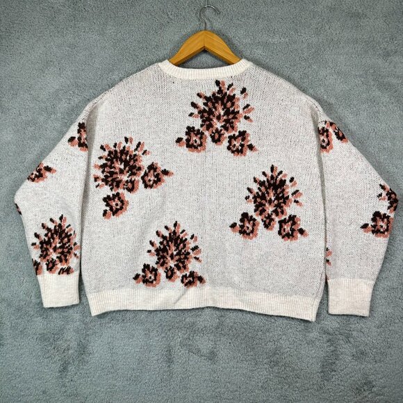 Knox Rose Women's Crewneck Sweater Floral Long Sleeve - Picture 5 of 13